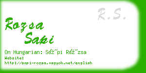 rozsa sapi business card